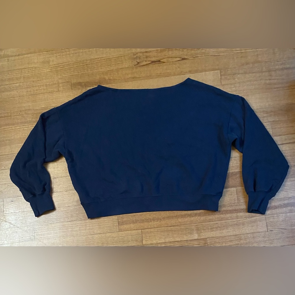 Hollister Deep Blue scoop crop Sweater Med oversized -Y2K 90s grunge punk skater